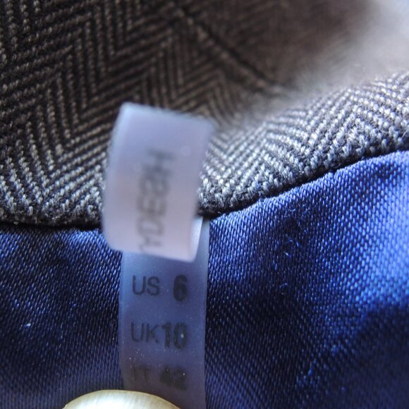 Tahari Gray Micro Herringbone Pant Suit Jkt 6 Pants 2 (Run L) - Picture 12 of 14